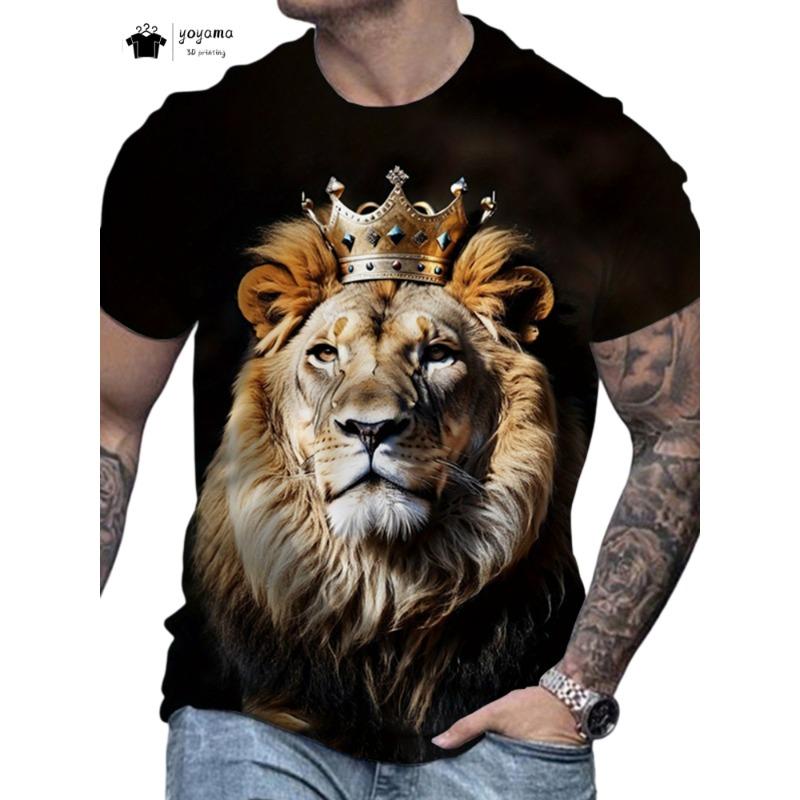 Vintage Tiger Graphic T-Shirt Men Summer Breathable Men's Top Trendy Men's Clothing Fashion Oversized Men's Short Sleeve Tee