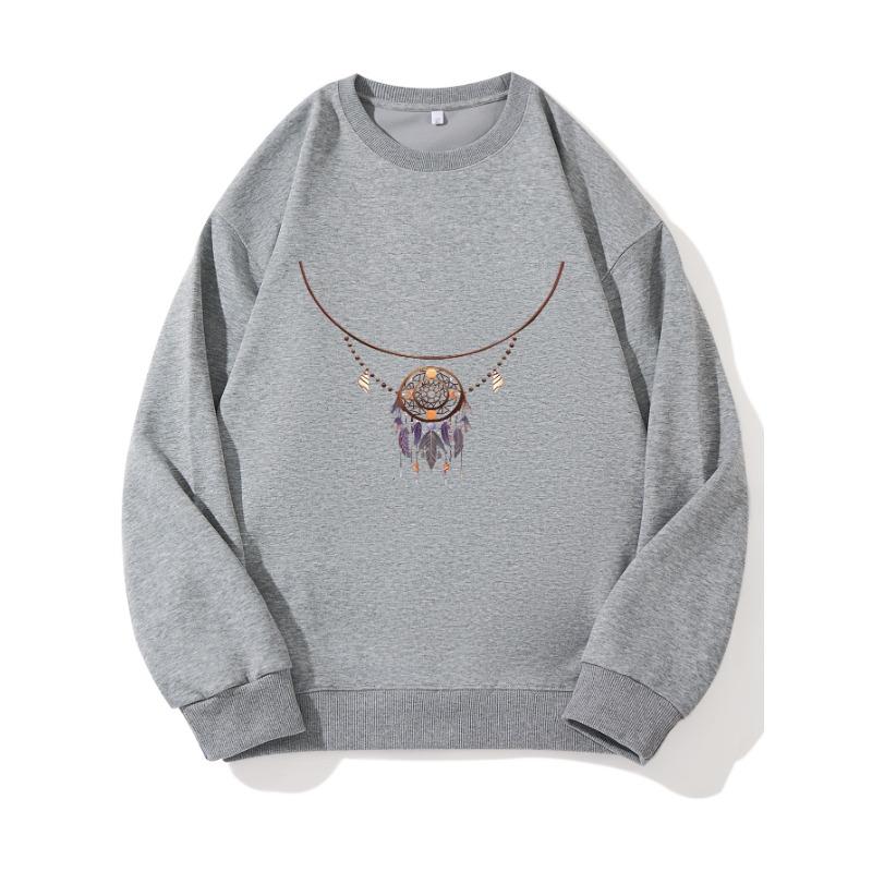 

Ожерелье Модный принтованный топ, повседневная спортивная одежда на осень и зиму, хлопковая толстовка XXL слоновая кость