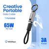 TPE Type C TO Type C Cable Keychain Mini Key Chain Charger Cord  Mobile Phone Charge
