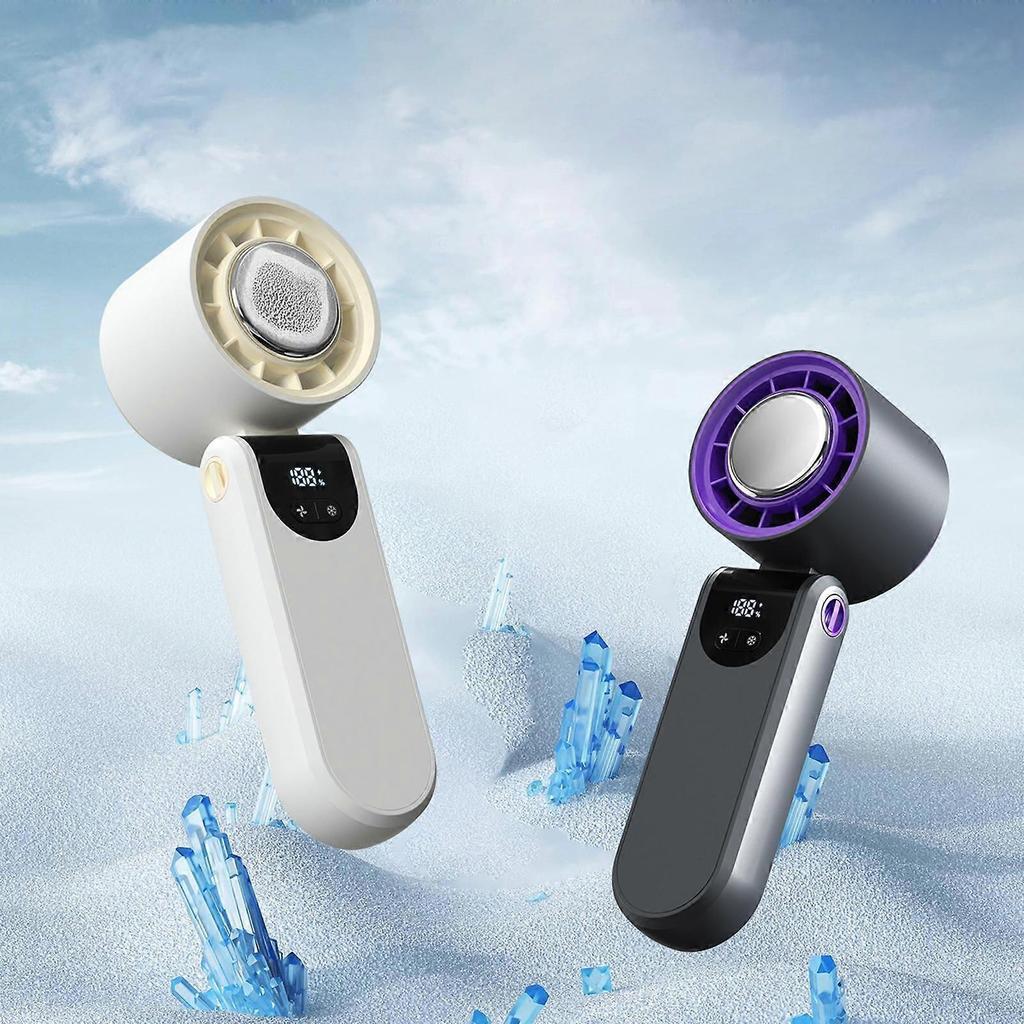 Handheld Fan Folding Desktop for Travel Makeup for Men Women Kids Gift White