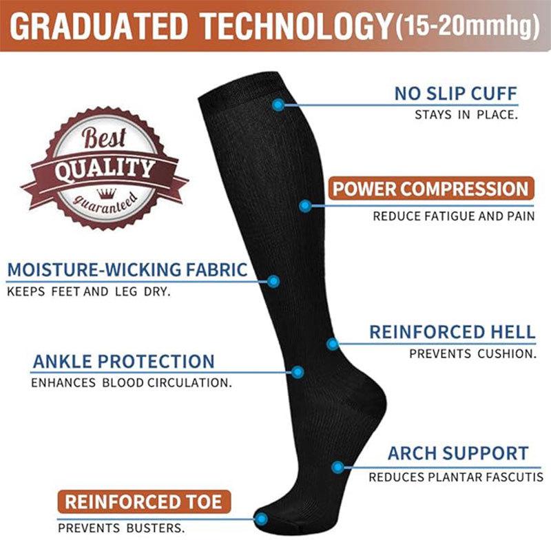 Compression Knee-high Socks Set for Running and Sports - Graduated Support, Multiple Pairs (3/4/6/8)