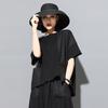 Sommer Neues Damen-T-Shirt Mode Spleißung Asymmetrisches Hemd Material Locker Kurzärmliges Oberteil