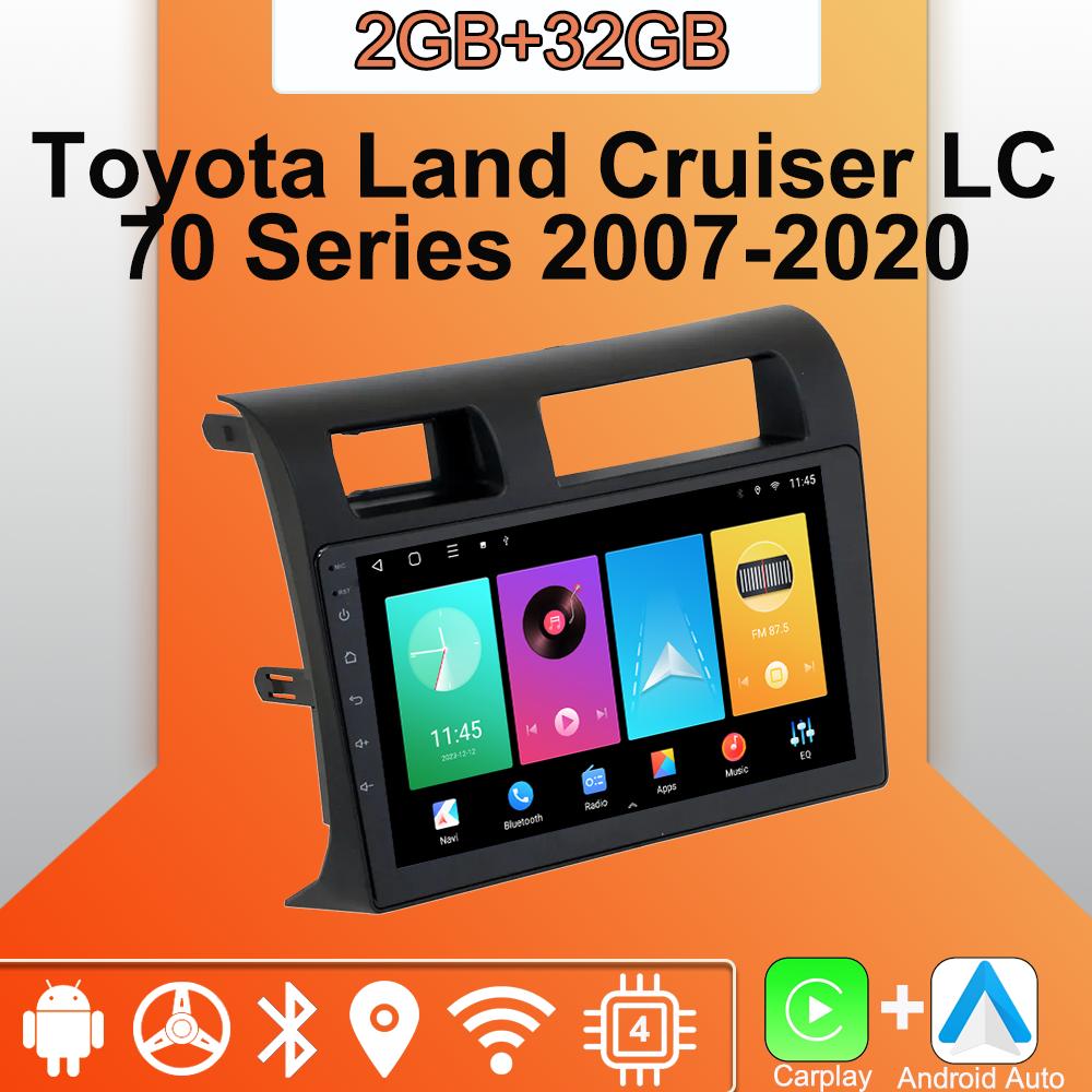 Radio per Auto Android Carplay Per Toyota Land Cruiser Serie LC 70 2007-2020 Lettore Multimediale Unità Principale Stereo Navigazione GPS BT WIFI 2+32GB