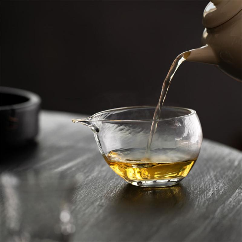 Japanese Style Handmade 160ml Hammer Eagle Beak Glass Tea Pitcher Fair Mug Kungfu Tea Set ChaHai