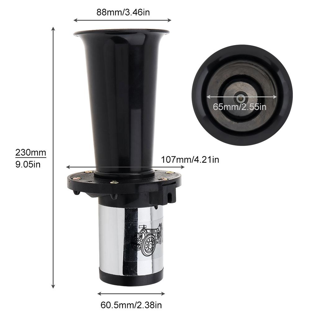 12V 110db Super Loud OOGA Air Horn Antique Vintage Classic Old Style for 12V Vehicles,Wear-resistant Car Air HornGood product