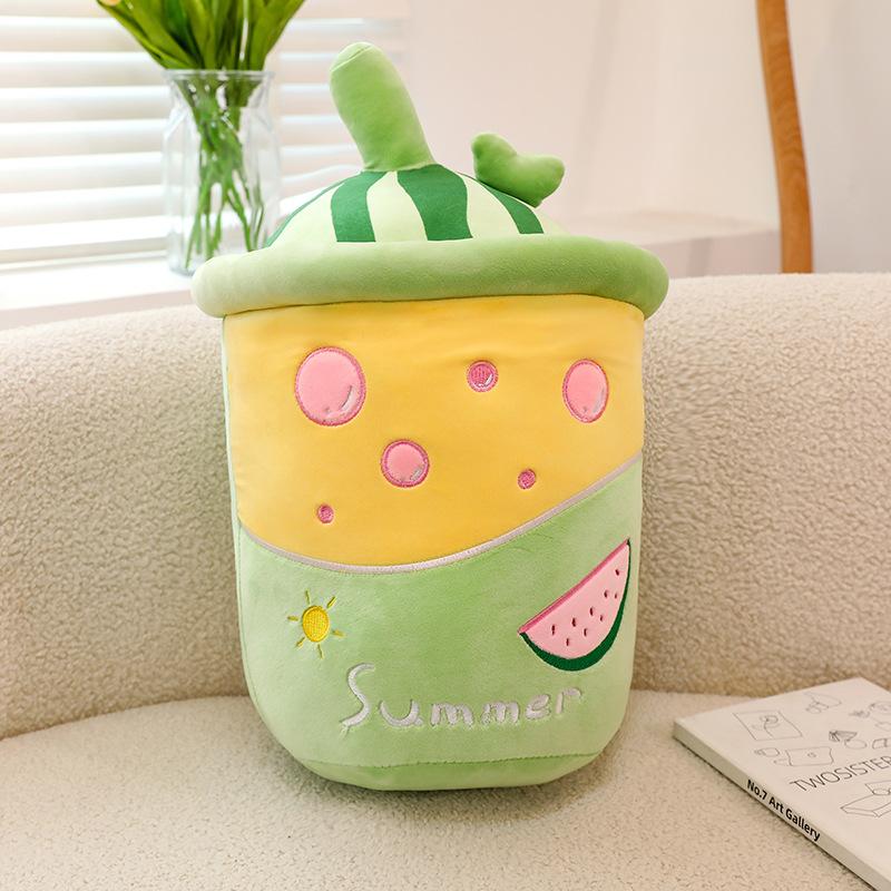 Plush Watermelon Adorable Toy Fruit Pillow Soft Juicy Tea Cup Shape Stuffed Animal Doll