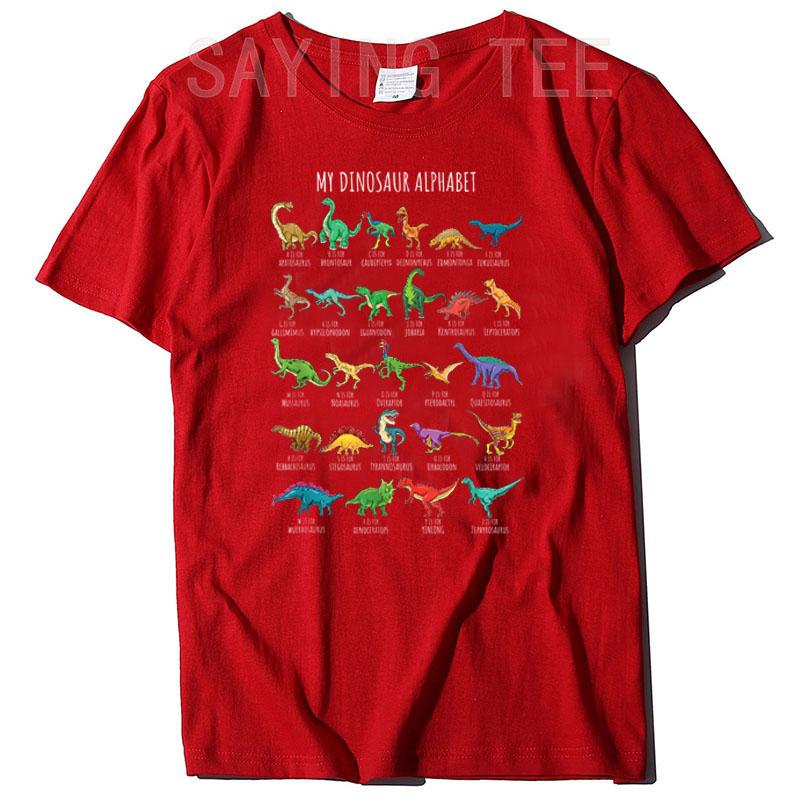 Types of Dinosaurs Alphabet AZ ABC Dino Identification TShirt Cute TRex Dinosaur Lover Graphic Tee Tops Lovely Gifts for Son S
