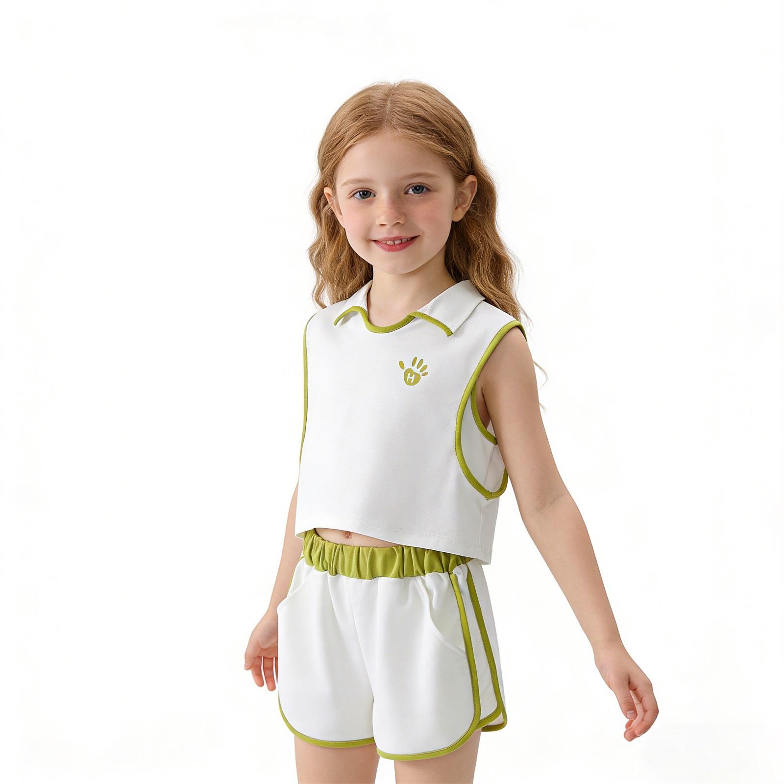 

Children s Fashion Casual Two-Piece Set (Top And Pants) 100 зелёный