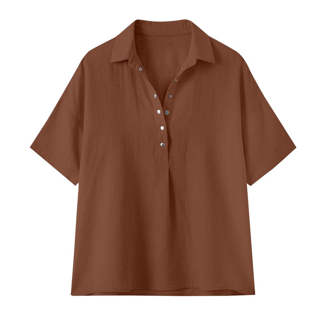 Womens Spring Tops Casual Button Down Blouse Summer Shirts for Women Loose Fit Lightweight Womens Summer Shirts