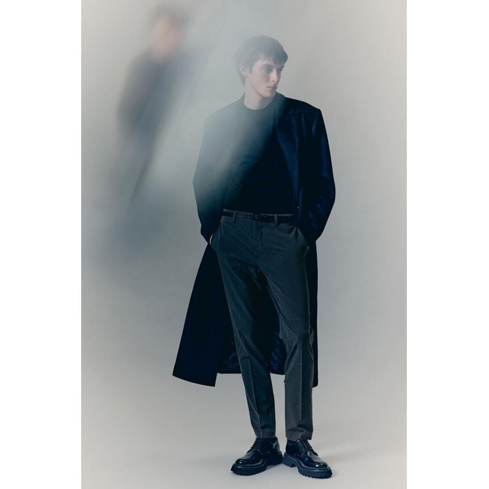 H M Tailored Trousers sliM Fit Dark Grey