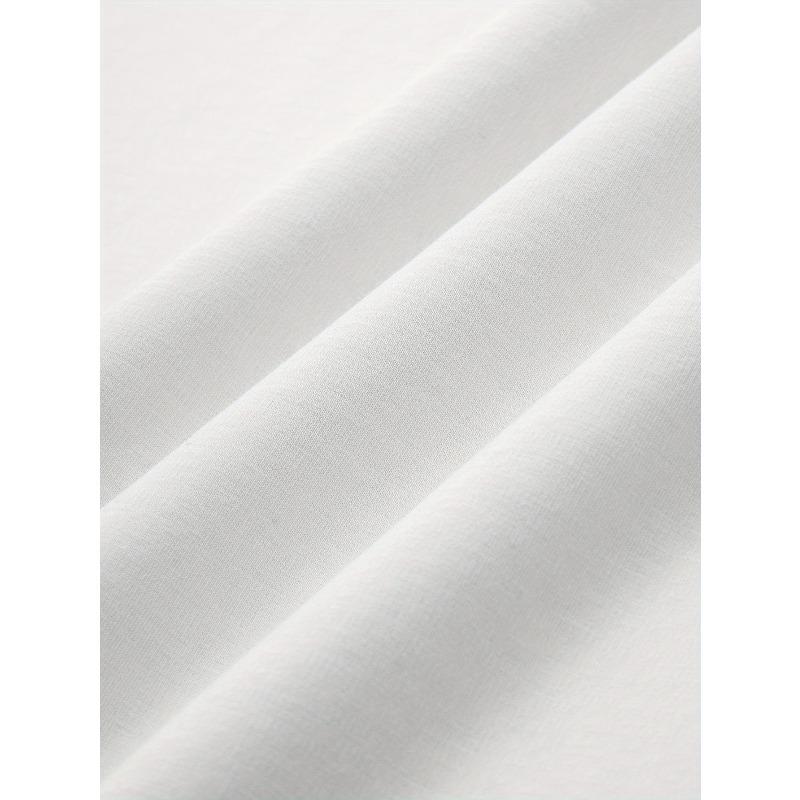 Dámské neformální bílé tričko s potiskem písmen, směs polyesteru, kulatý výstřih, lze prát v pračce, evropská velikost