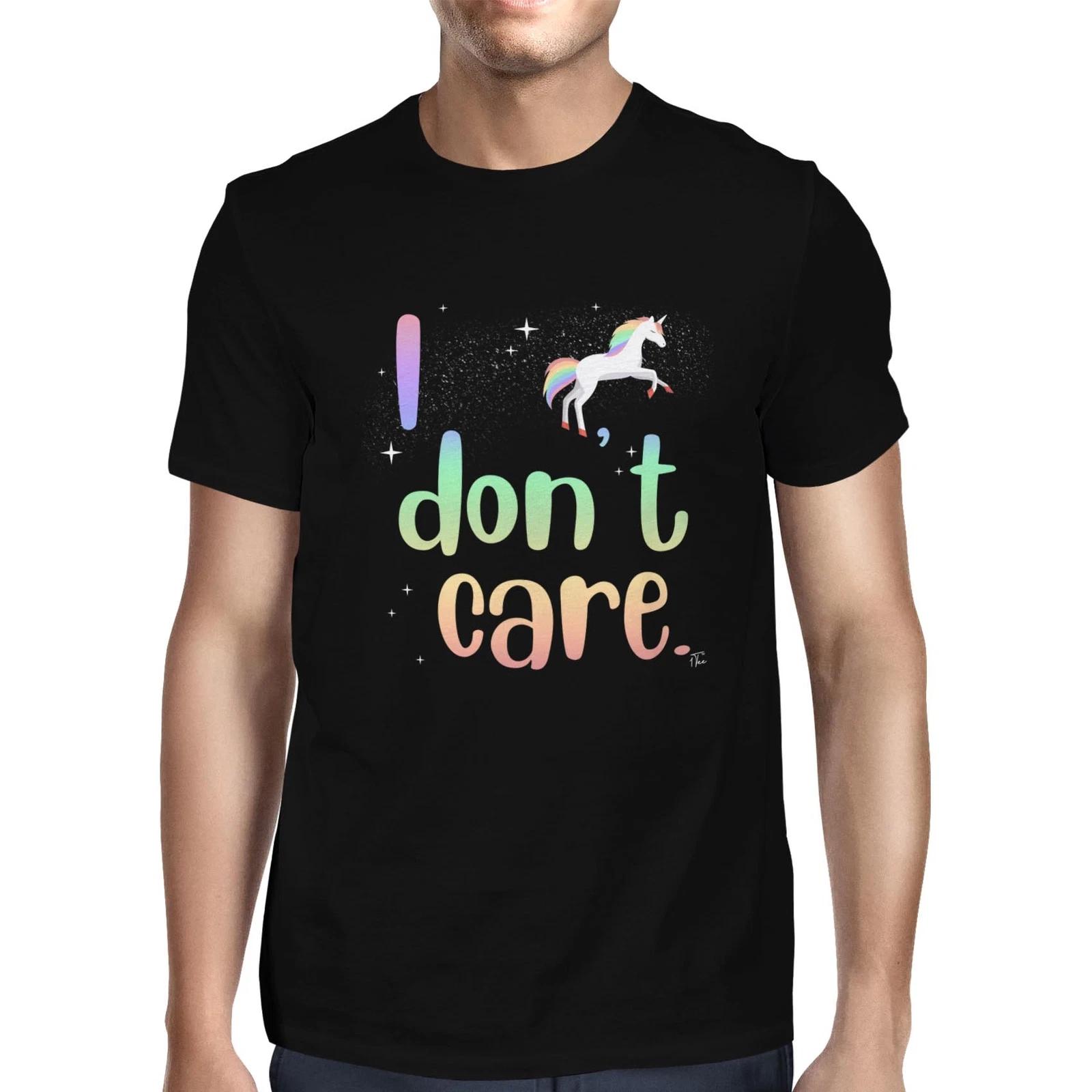 1Tee Mens Unicorn I Don t Care T-Shirt XS
