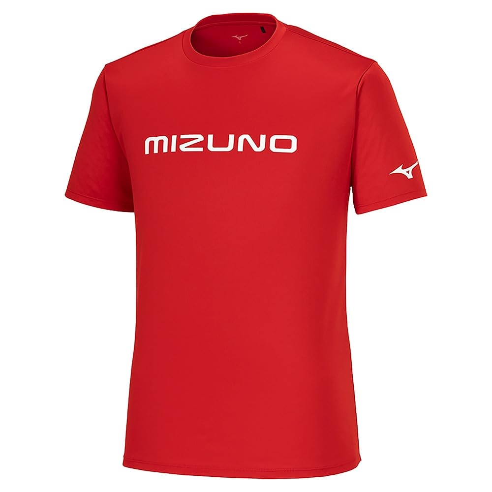 Mizuno Table Tennis Game Short JTTA Salsa Size L Shirt, Sleeve, U-Neck, Unisex, Moisture-Wicking, Quick-Drying, Certified, 82JAA110, Red,