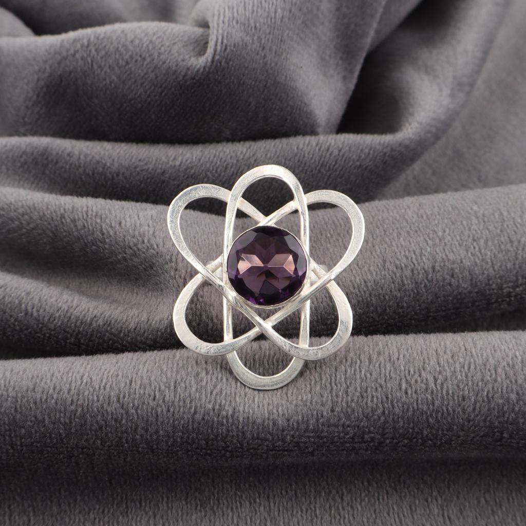 Amethyst Gemstone Ring, Handmade Gorgeous Jewelry, 925 Solid Sterling Silver Jewelry, Bohemian Ring For Wedding Gift