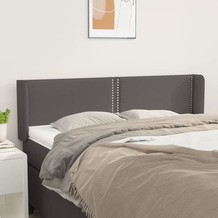 Exclusive House - Headboard with Ears Grey 147x16x78/88 Cm Faux Leather