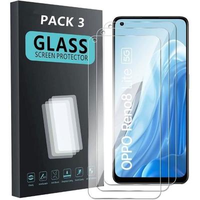 Pack-3 Tempered Glass - E.F.CONNECTION - for OPPO Reno8 Lite 5G - 9H Screen Protector - Ultra-thin