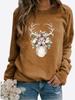 Autumn and Winter Women's Christmas Theme Printing Sweater Round Neck Long Sleeve Casual Sweatshirt Plus Size Top