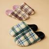 Cotton slippers retro plaid warm indoor non-slip household plush slippers winter