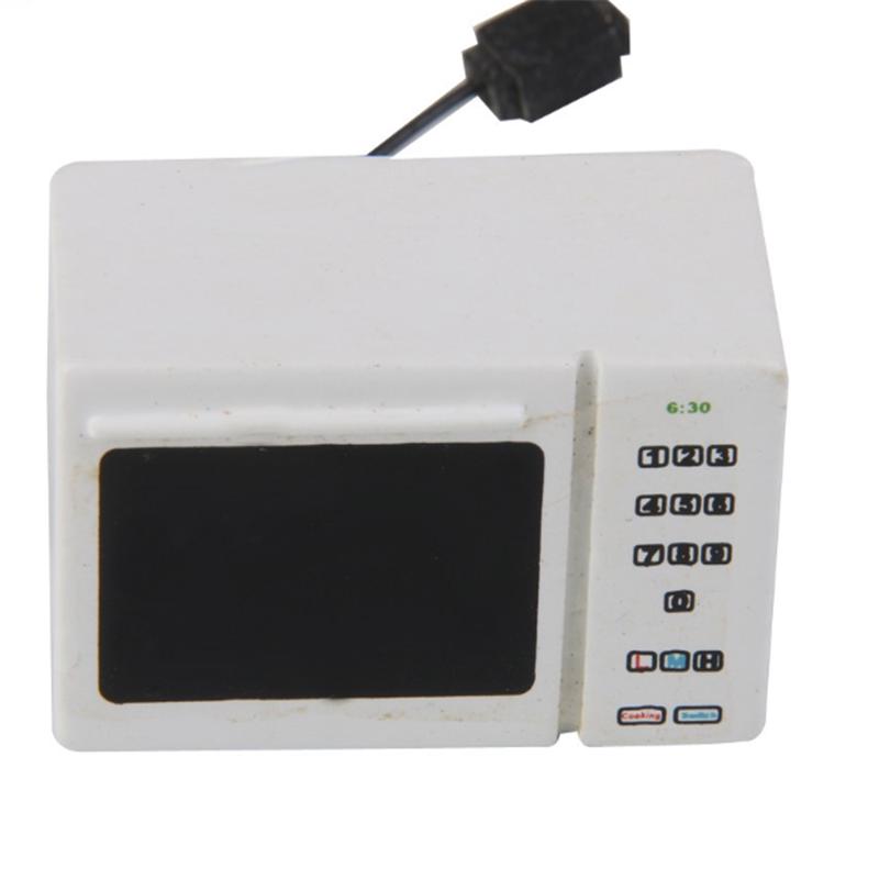 Мини-модель игрушечные аксессуары кукольный домик белая микроволновая печь мини-вибрация — фото 4