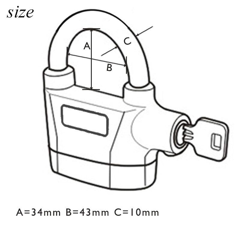 Bemodst Built-in Movement Sensor Security 110db Siren Alarm Lock Universal Anti-Theft Padlock for Bicycle Motorcycle Door Gate