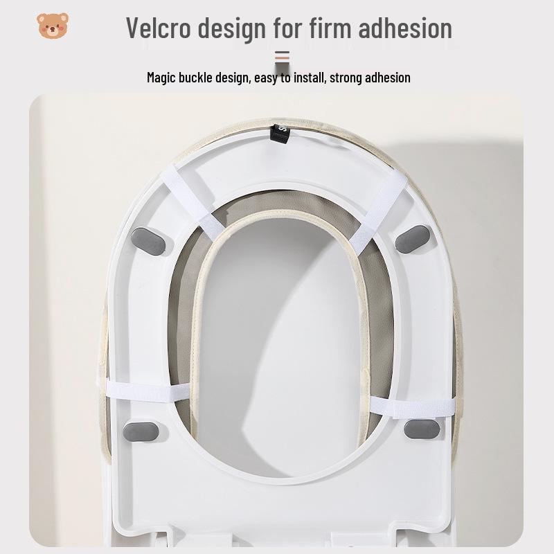 2025 All-Season Plush Toilet Seat Cushion: Universal, Thickened, Velcro Pad for Winter Comfort