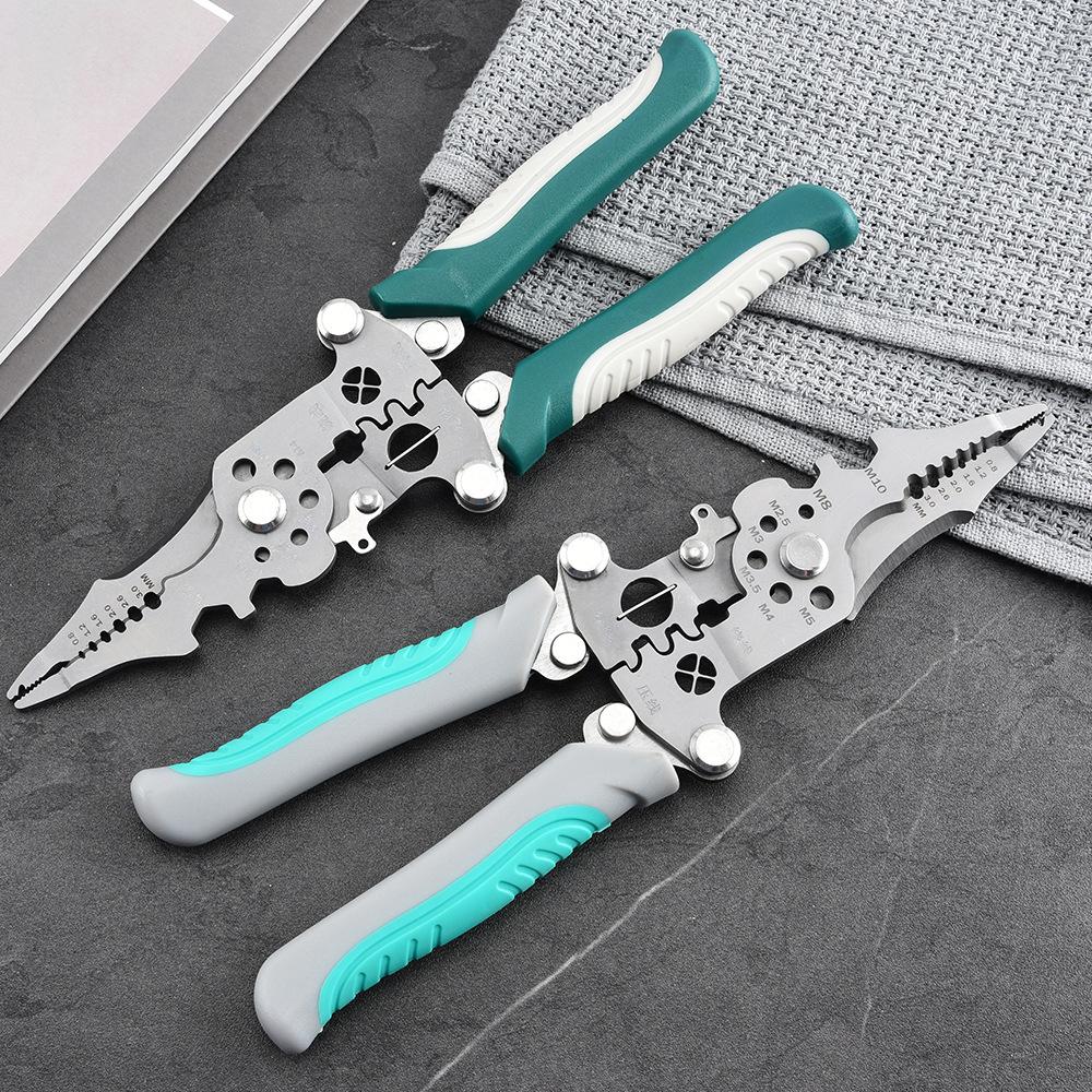 Foldable Wire Stripping Pliers, Professional Multifunction Manual Hand Tool, Pulley Design Durable Crimping & Wrapping Pliers