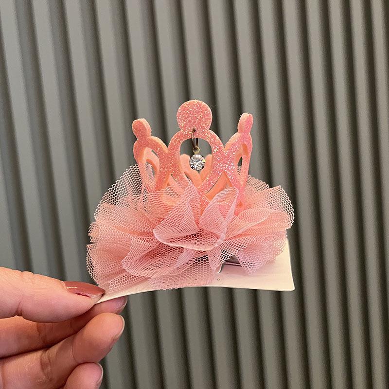 Children's Rhinestone Crown Hair Clips - Korean Style Princess Birthday Accessory