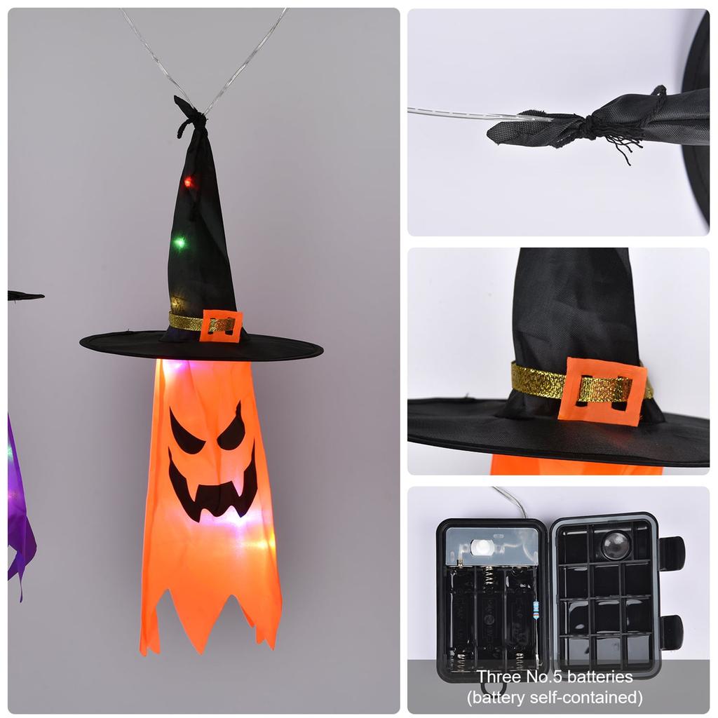 Halloween Decorative Luminous  Hanging Lamp Colorful Witch Ice Bar Lamp LED Colorful Lamp String  Festival Hanging  Atmosphere Lamp