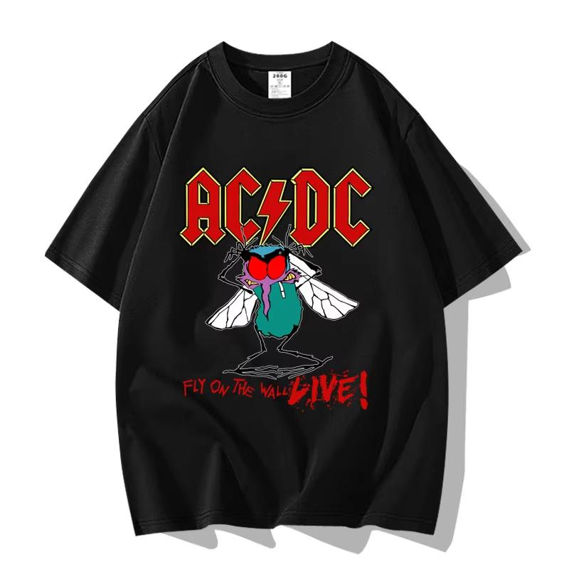 Amerikanische Streetpunk-Rockband ACDC Hip Hop Kurzarm-T-Shirt Kleidung Kleidung Lässig Herren- und Damen-T-Shirt aus 100% Baumwolle