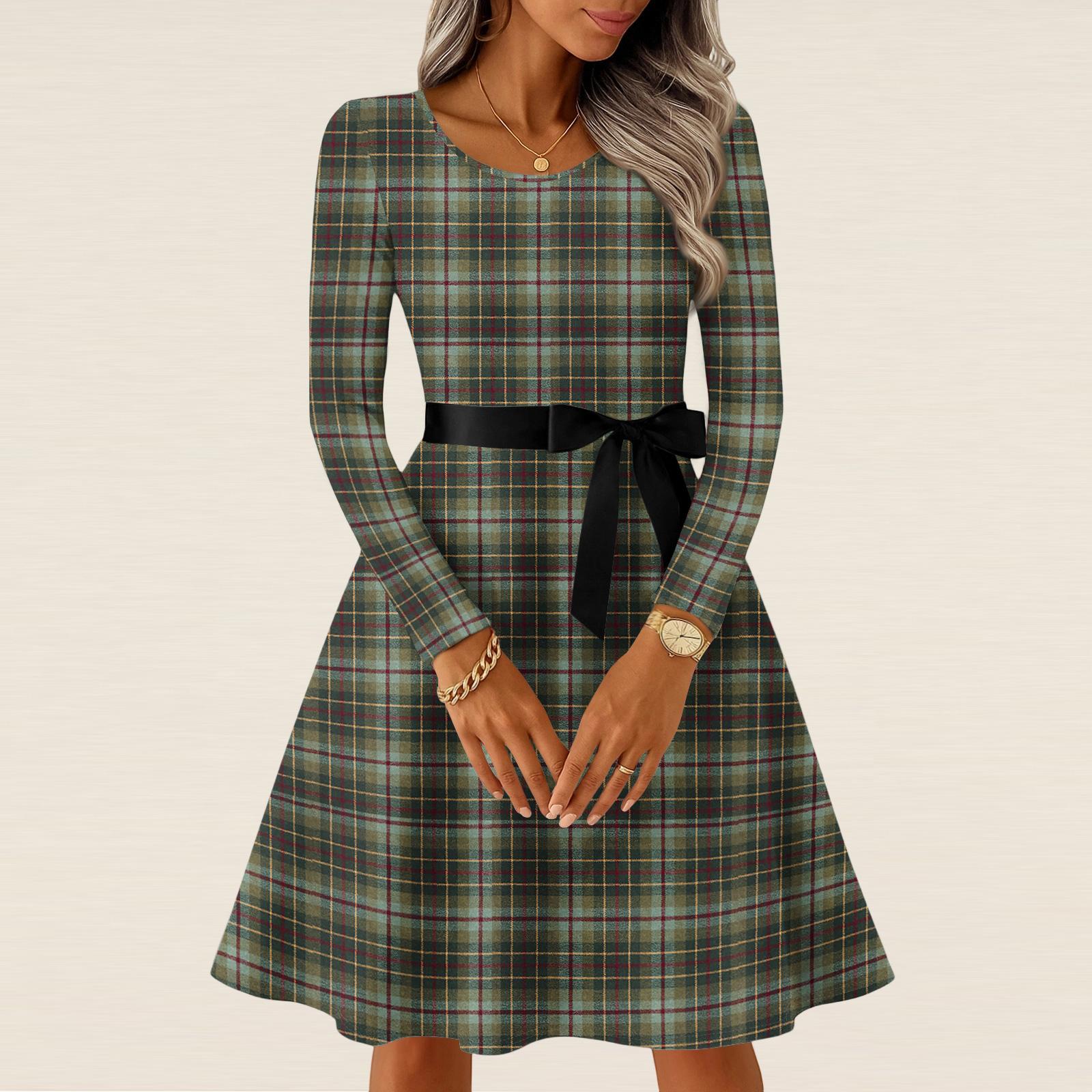 

Жіночі повсякденні модні сукні з довгим рукавом у вінтажному стилі XXL зелений