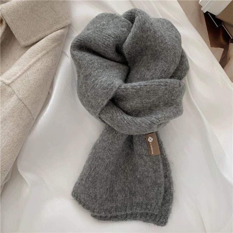 Scarf women's new winter high-end feeling versatile and cute wool knitted scarf men's neck protection to keep warm Korean version tide