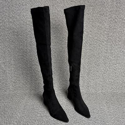 Fashion High Heels Women High Boots Pointed Toe Suede Over The Knee Fashion Shoes 2025 Winter Pumps Chunky Designer Chelsea Botas Mujer