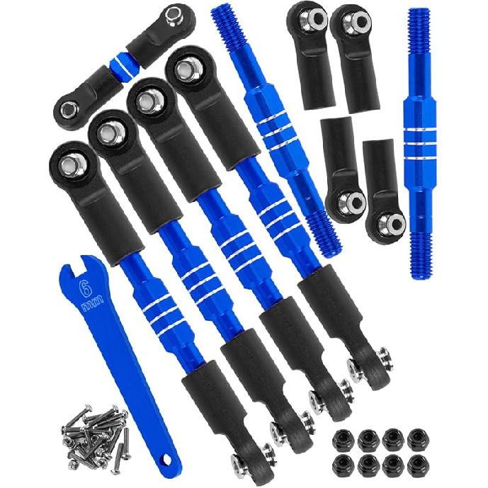 Aluminum Turnbuckles Camber Links Upgrades Part for 1/10 Slash/Stampede/Rustler/Bandit 4x4 VXL,Alloy Turnbuckles Camber Links Hops Up,Titanium