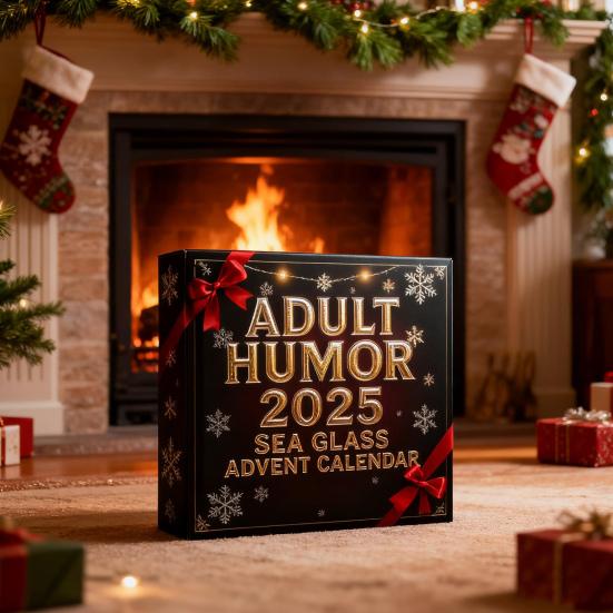Sea Glass Accents 2025 Adult Humor Advent Calendar 24 Days Countdown Calendar with Funny Christmas Jokes Holiday Gag