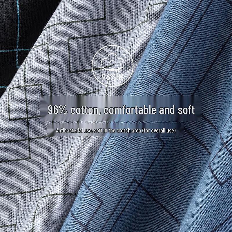 LangSha Men's 10A Antibacterial Cotton Briefs with Silk Crotch