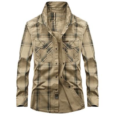 Neu Frühling Herbst männer Casual Plaid Shirts langarm Baumwolle Shirts Plus