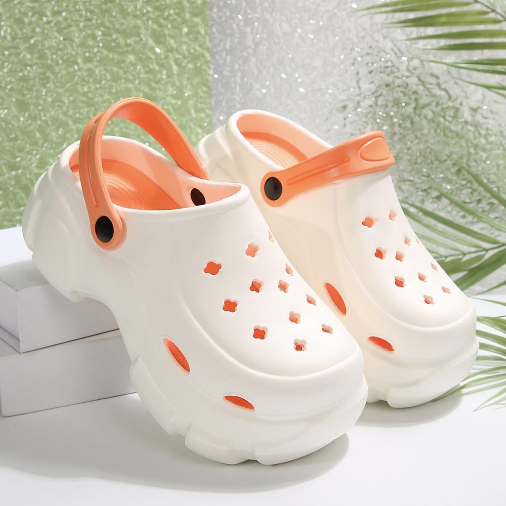 Mode Damen Plateau-Slipper Geschlossene Zehenpartie Rutschfeste Strandsandalen Frau Leichte Designer-Schuhe Hausschuhe zum Hineinschlüpfen Pantoletten Damen