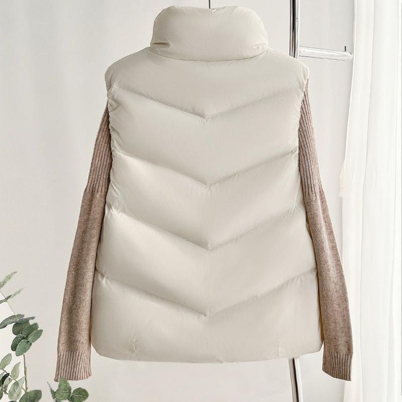 Women's Autumn Winter Down Vest Korean Style Loose Gilet Waistcoat Outer Wear