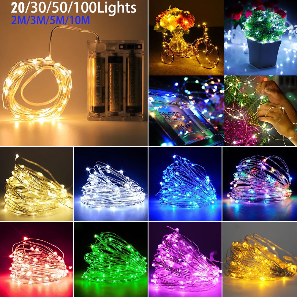 20 LED Fairy String Lights Battery Operated Micro Rice Wire Copper