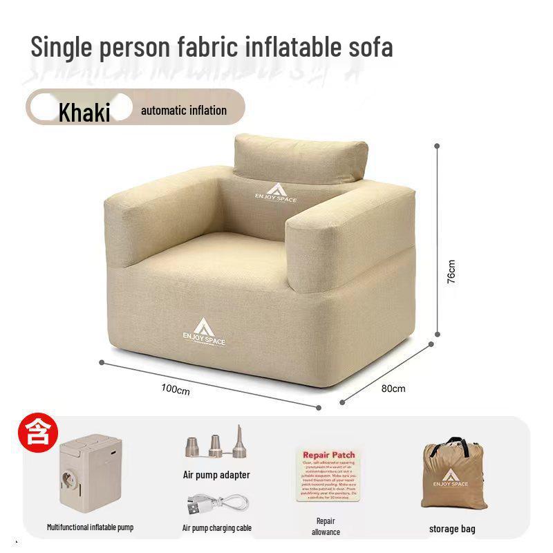 Nadmuchiwana sofa i fotel do użytku na zewnątrz ENJOYSPACE – idealne na kemping, festiwale muzyczne lub relaks w domu (Pojedynczy podwójny)