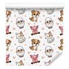 Animals Wallpaper White and Light Gray for Living Room and Bedroom 50x1000