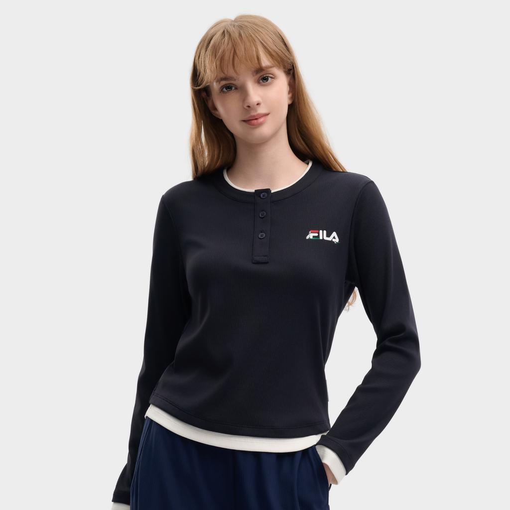 Fila Tennis Henley Long Fashionable T-Shirt Women Tops A11W633208FNV
