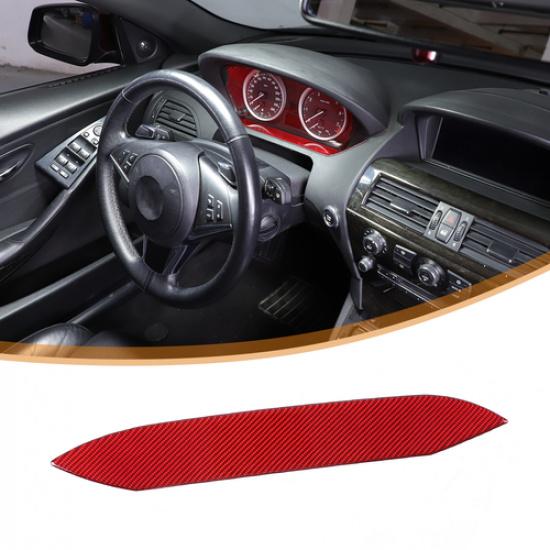 Red Soft Carbon Trument Lower Trim Sticker For BMW 6 Series E63 E64 2004-10