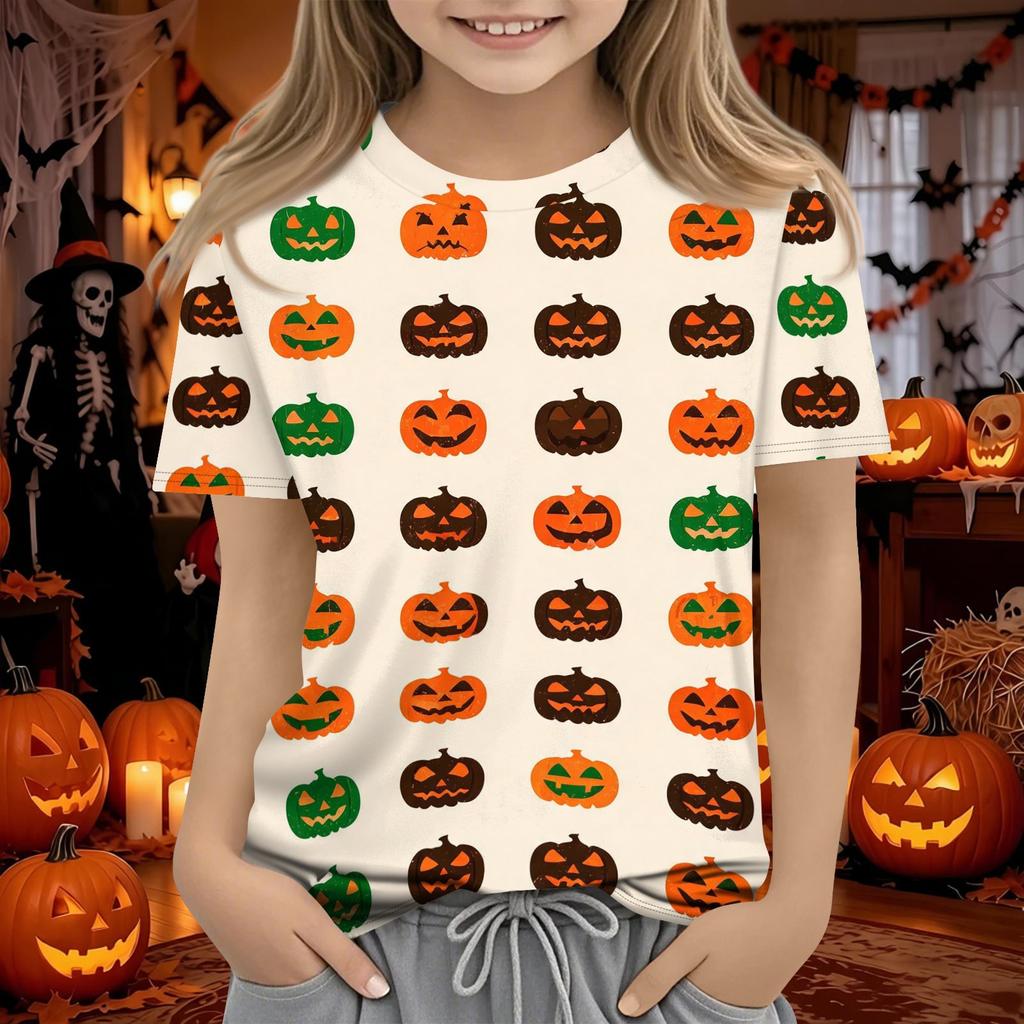 Kids Halloween Short Sleeve T-Shirt for Boys and Girls