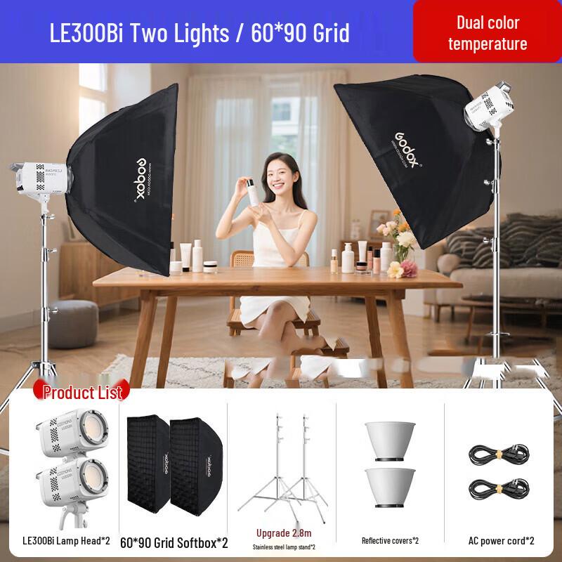 Godox LE300Bi 300W Bi-Color LED Video Light Dual Kit
