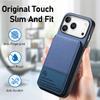 For iPhone 17 Pro Case Cloth Texture Leather+PC+TPU RFID Blocking Phone Cover with Card Holder