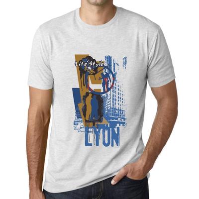 Men’s Vintage Tee Shirt Graphic T Shirt Lyon Lifestyle Vintage White