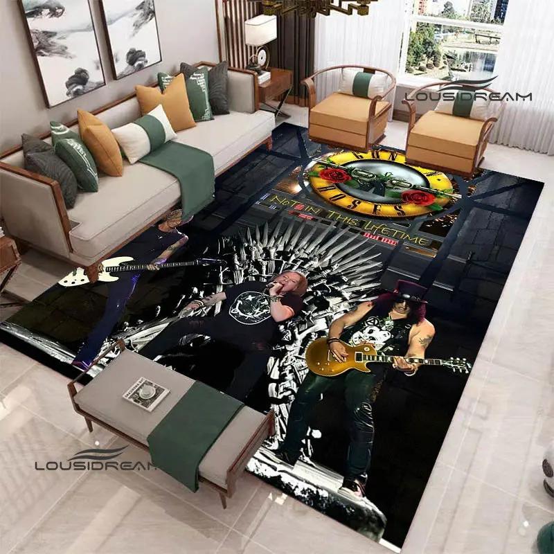Guns n'roses band retro print carpet fashion home decoration non -slip carpet photography propsmal area rug birthday gift