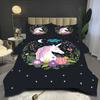 Modern Minimalist Night Sky Unicorn Duvet Cover Set - Soft Polyester, Washable, All-Season Comforter with Vibrant Starry Design