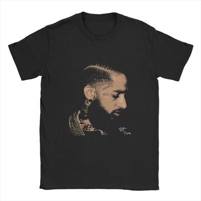 Men's Nipseys Rapper Hussle T Shirt Rock Hip-Hop Music 100% Cotton Clothing Vintage Short Sleeve Crew Neck Tees Big Size T-Shirt